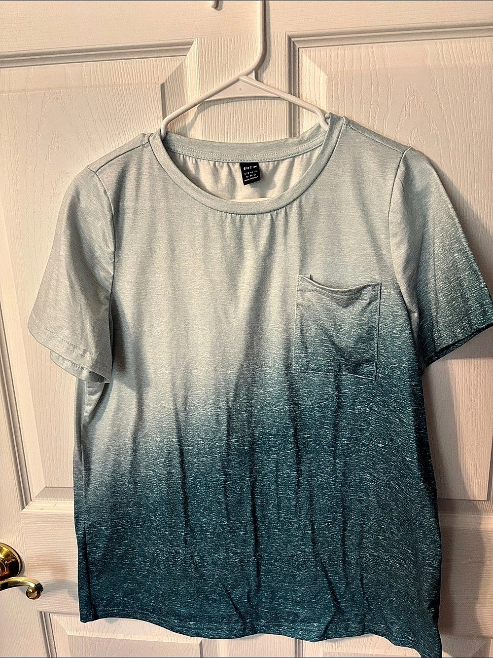 SHEIN Ombre Color Block Short Sleeve Tee